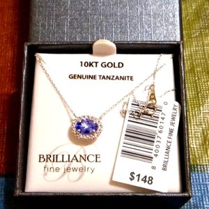 Brilliance 10k White Gold Tanzanite Pendant Necklace